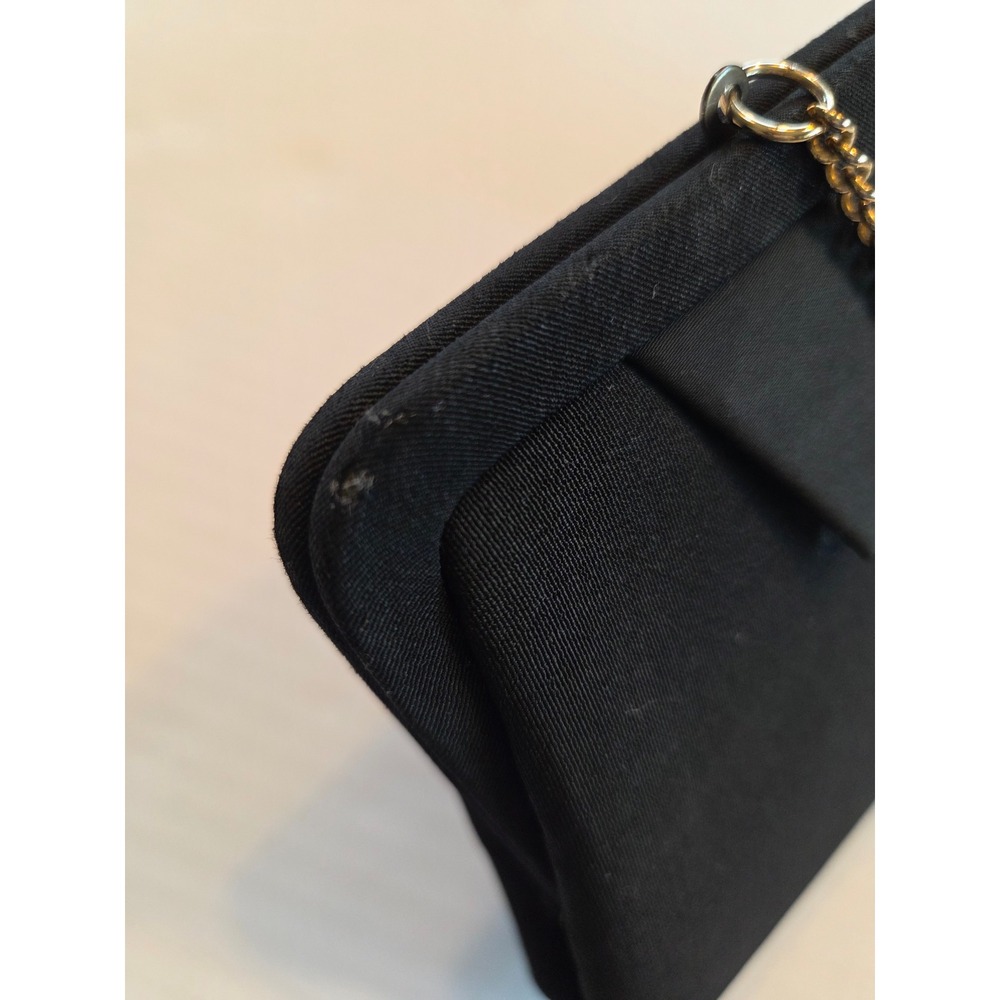 Admiral Vintage Black Bow Evening Clutch Bag with Gold Chain Strap - Picture 3 of 11